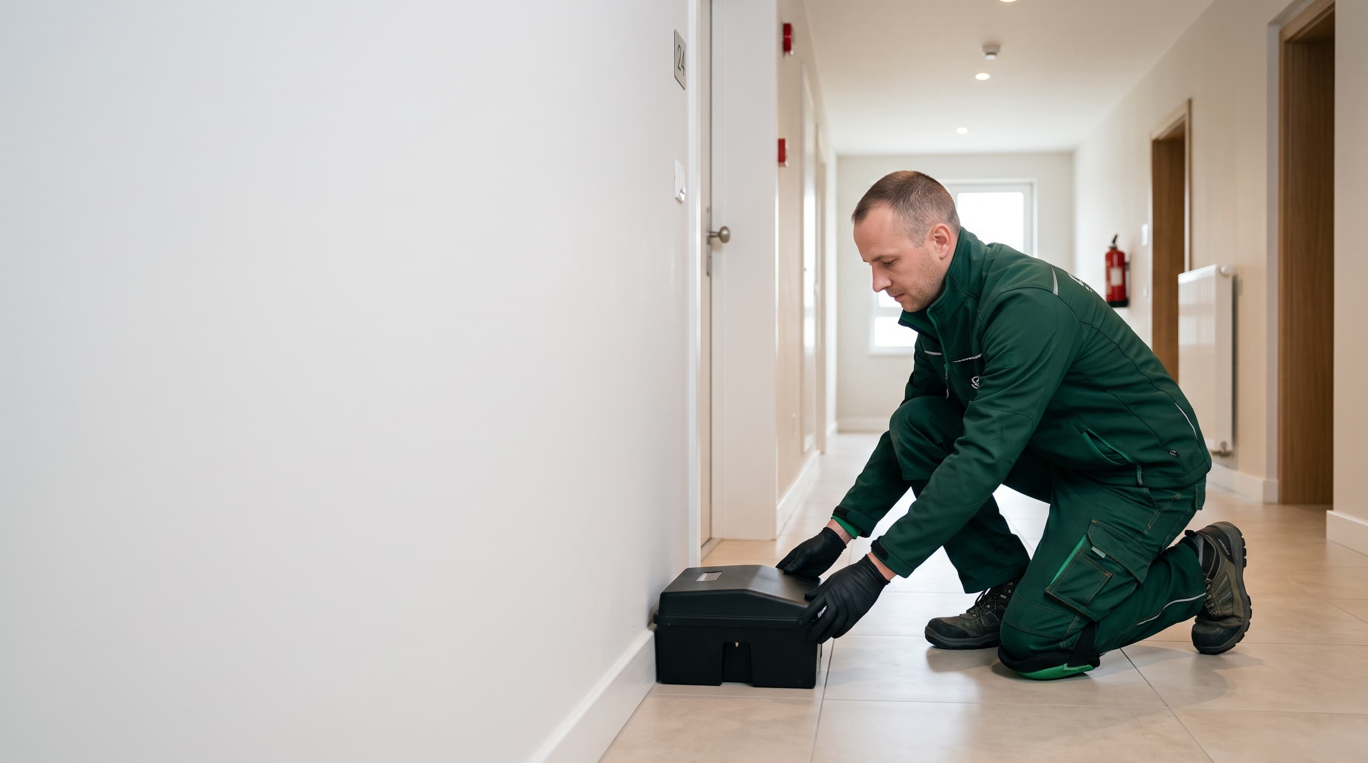 Technicien agréé Luxembourg Pest Control en intervention de dératisation